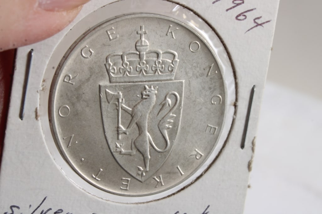 1964 Norway 10 Kroner Silver Coin - 9