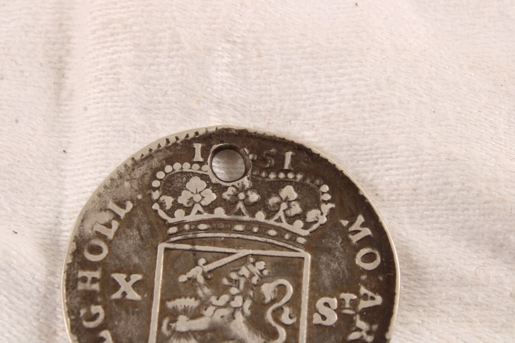 1751 Netherlands Holland 10 Stivers Silver Coin - 2