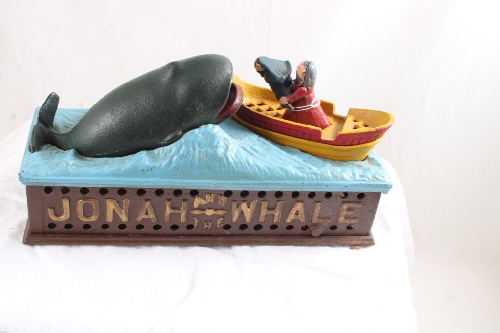 Book of Knowledge Cast Iron Mechanical Bank - 10