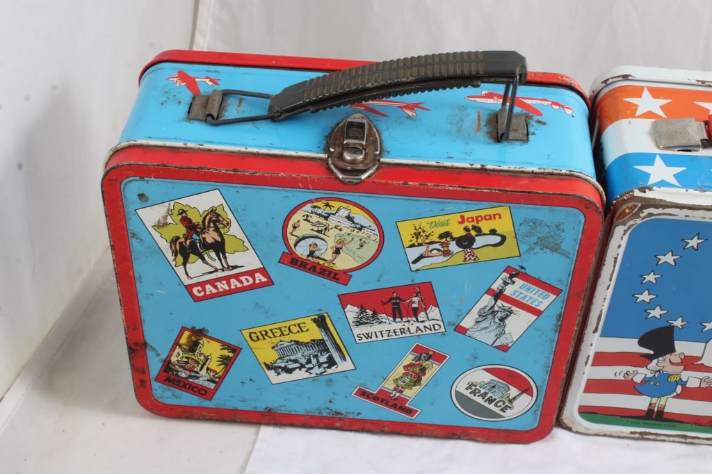 4 Vintage Metal Lunch Boxes - 14