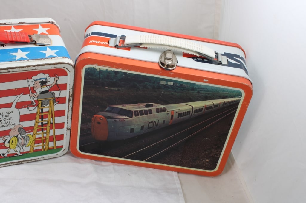 4 Vintage Metal Lunch Boxes - 16