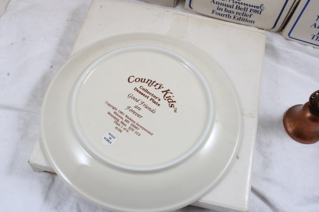 5 M J Hummel Bells, 2 Copper Bells, Watkins Plate - 3