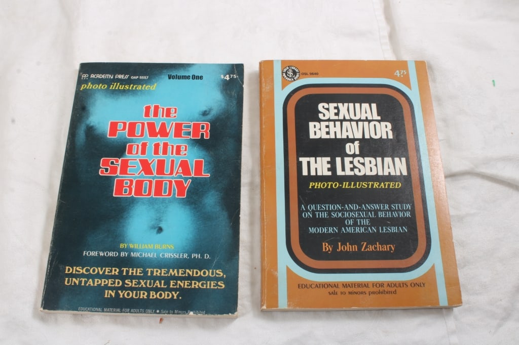 2 Adult Erotic Paper Back Books: 2 Adult Erotic Paper Back Books - Sexual Behavior of the Lesbian and The Power of the Sexual Body Paper Back Books. Lot Size 8" x 6" x 1". 2 Lbs. Photos are part of description (Live