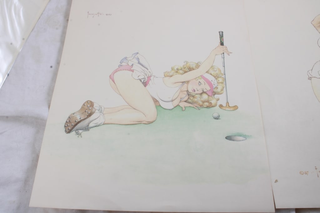 2 Frank Fransetta Golf Nymphs Prints and - 7