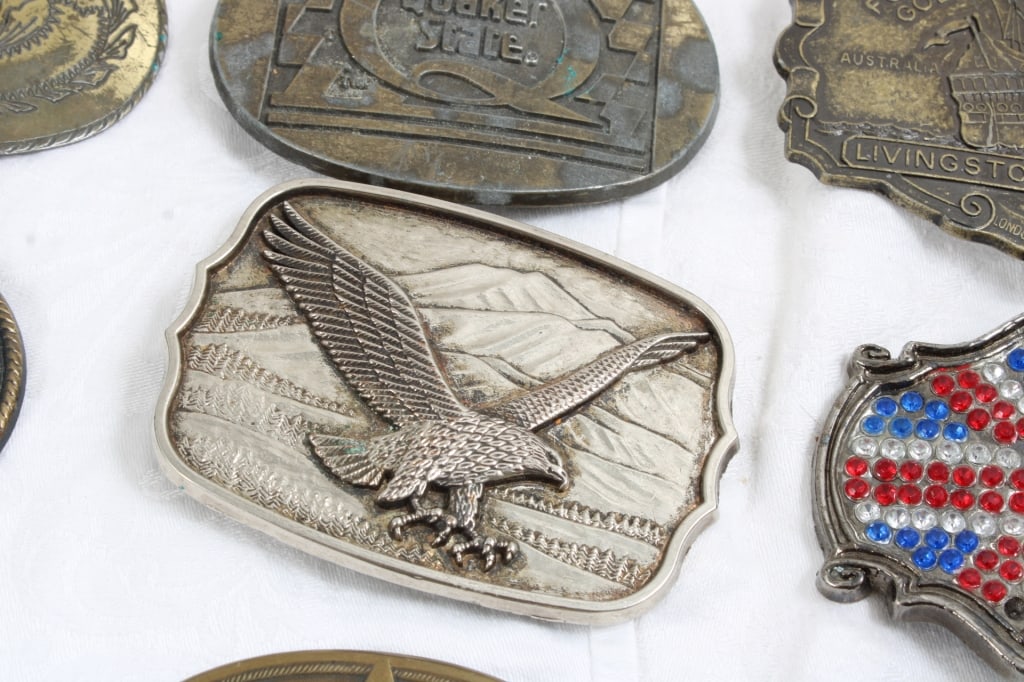 27 Brass & Advertising Belt Buckles Hesston Rodeo - 19