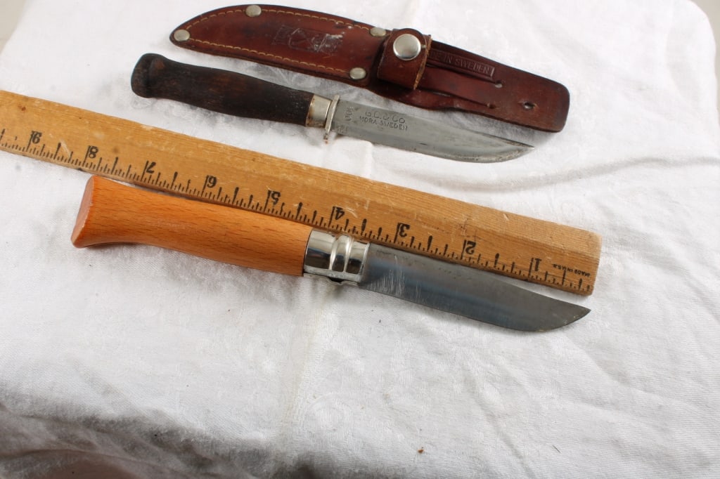 1 Mora Sweden Fixed Blade & 1 Opinel Folding Knife - 11
