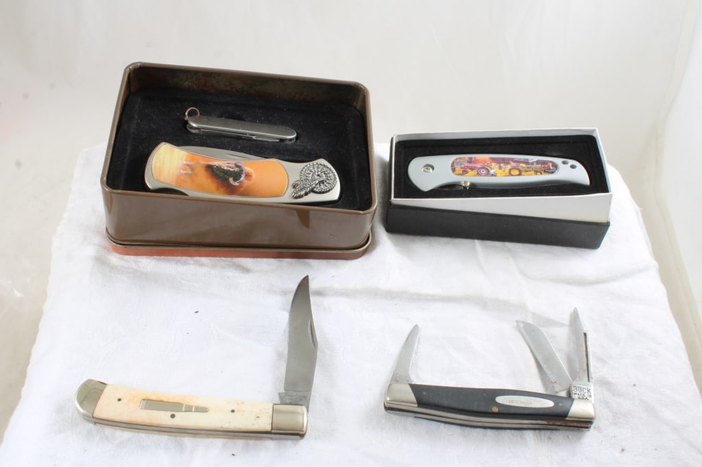 5 Folding Knives Buck 3 Blade, Frost Cutlery, (1 of 20)