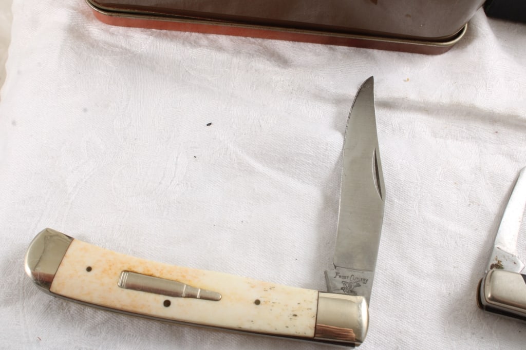 5 Folding Knives Buck 3 Blade, Frost Cutlery, - 4