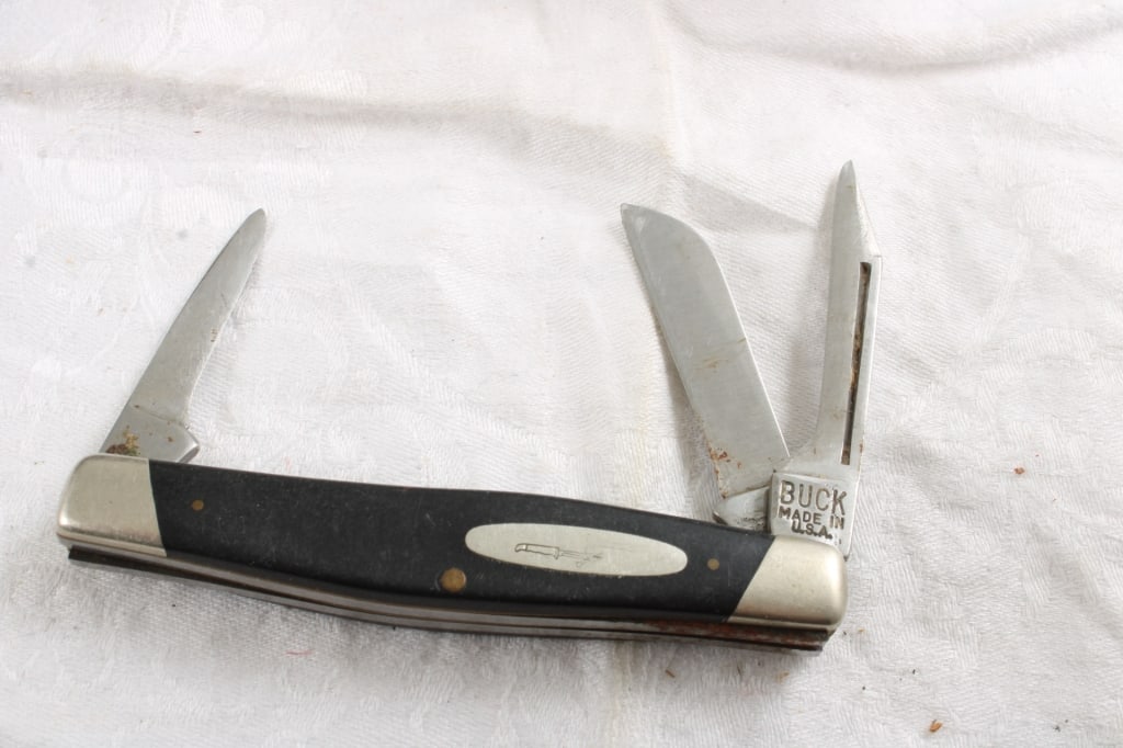 5 Folding Knives Buck 3 Blade, Frost Cutlery, - 5