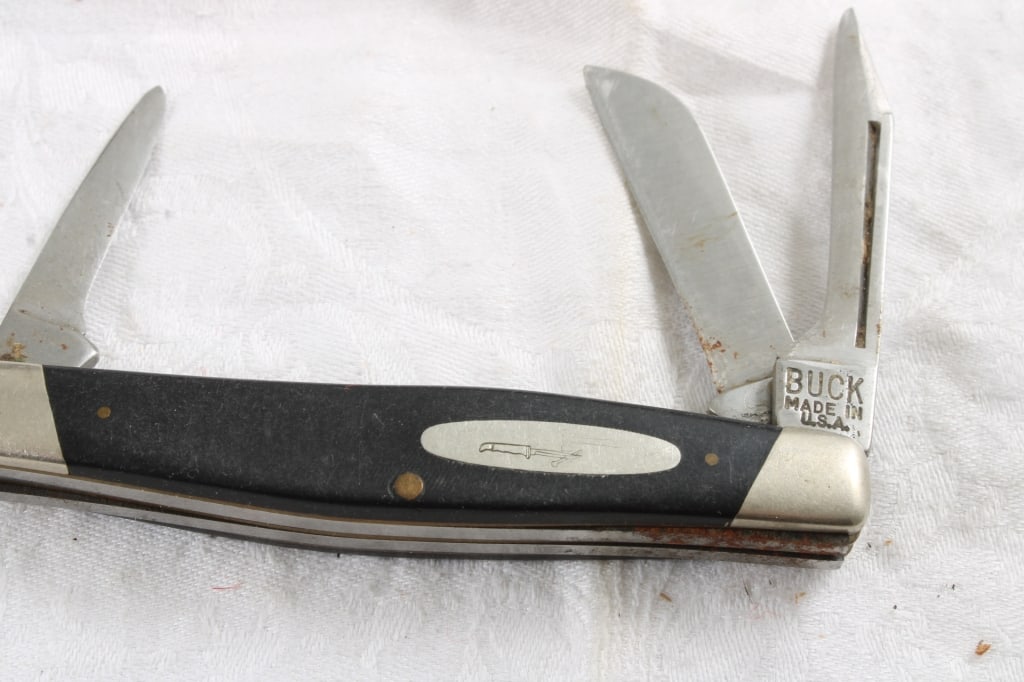 5 Folding Knives Buck 3 Blade, Frost Cutlery, - 8