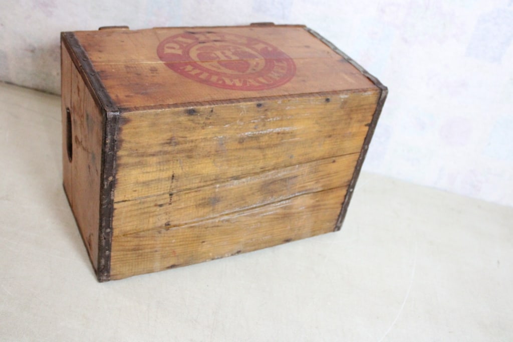 Pabst Blue Ribbon Pre-Prohibition Wood Beer Crate - 6