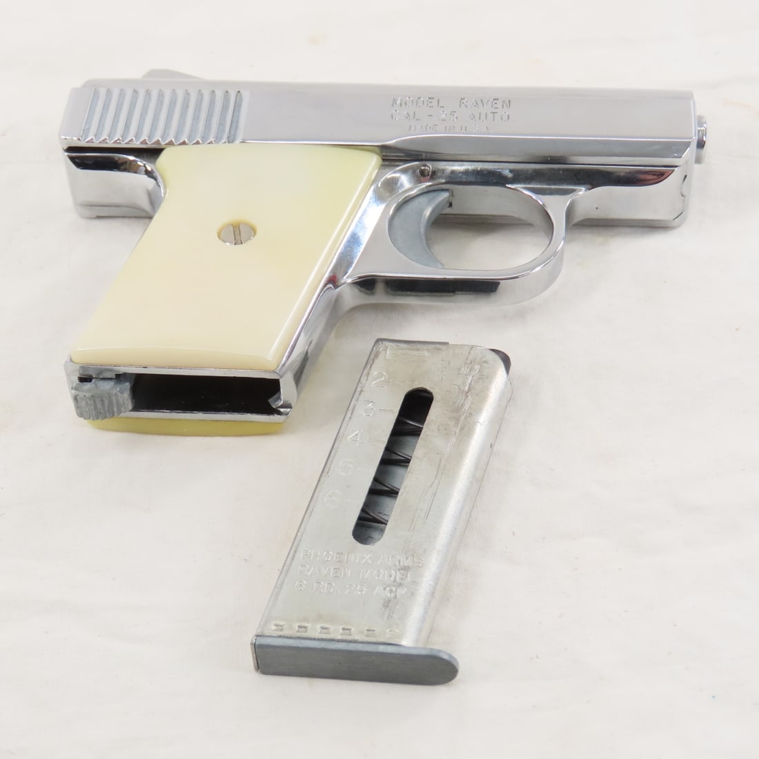 Phoenix Arms Raven-25 Chrome Pistol .25 Auto - 4