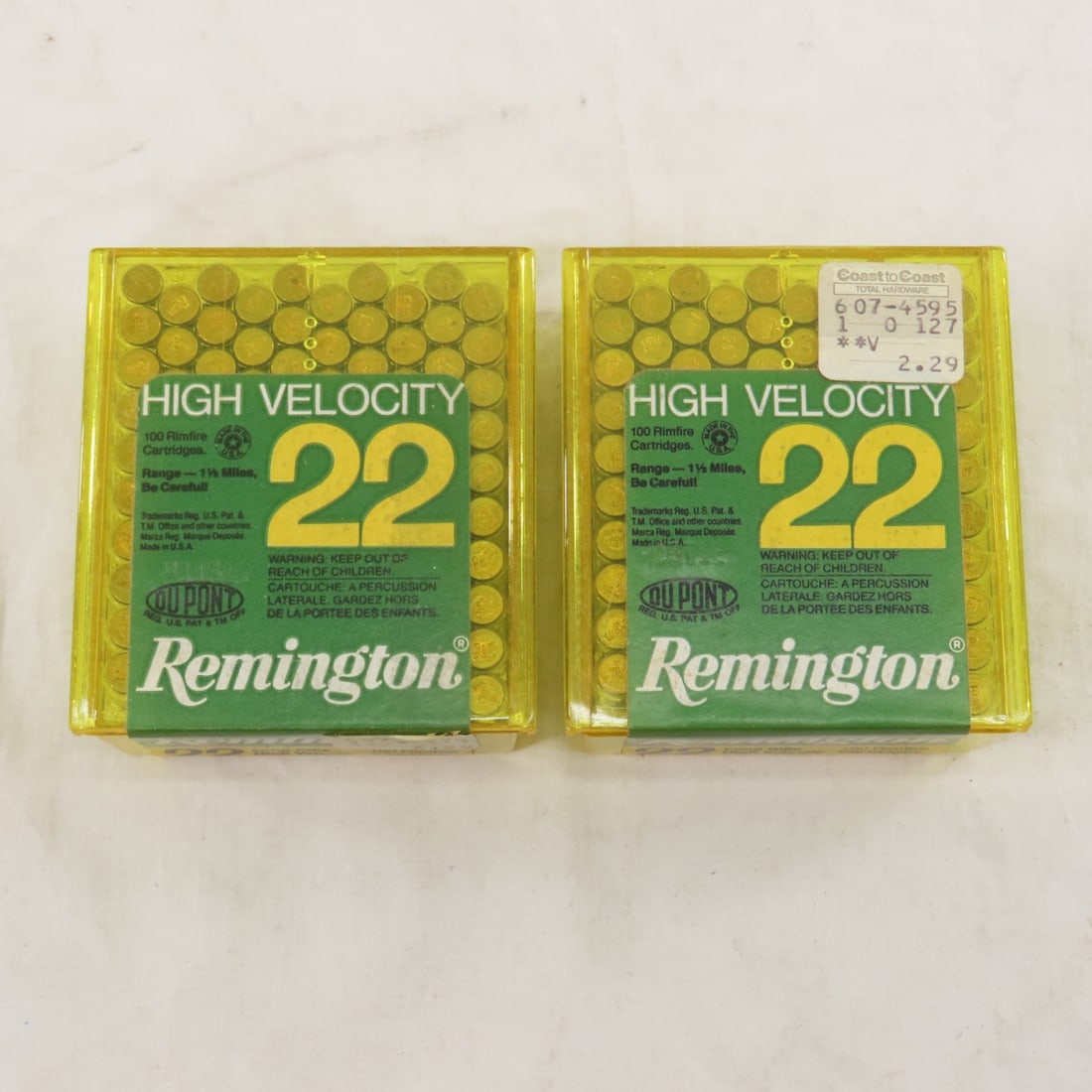200 Rds Remington .22 LR High Velocity Ammunition: 200 Rds Remington .22 LR High Velocity Ammunition - LOT SIZE: 4x4x4", 2 lbs All information and photos are intended to be as accurate as possible, but errors are possible. No item may be returned or