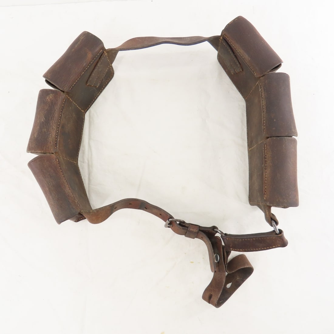 Swiss Army Cavalry leather ammo belt / 6 pouches - 5