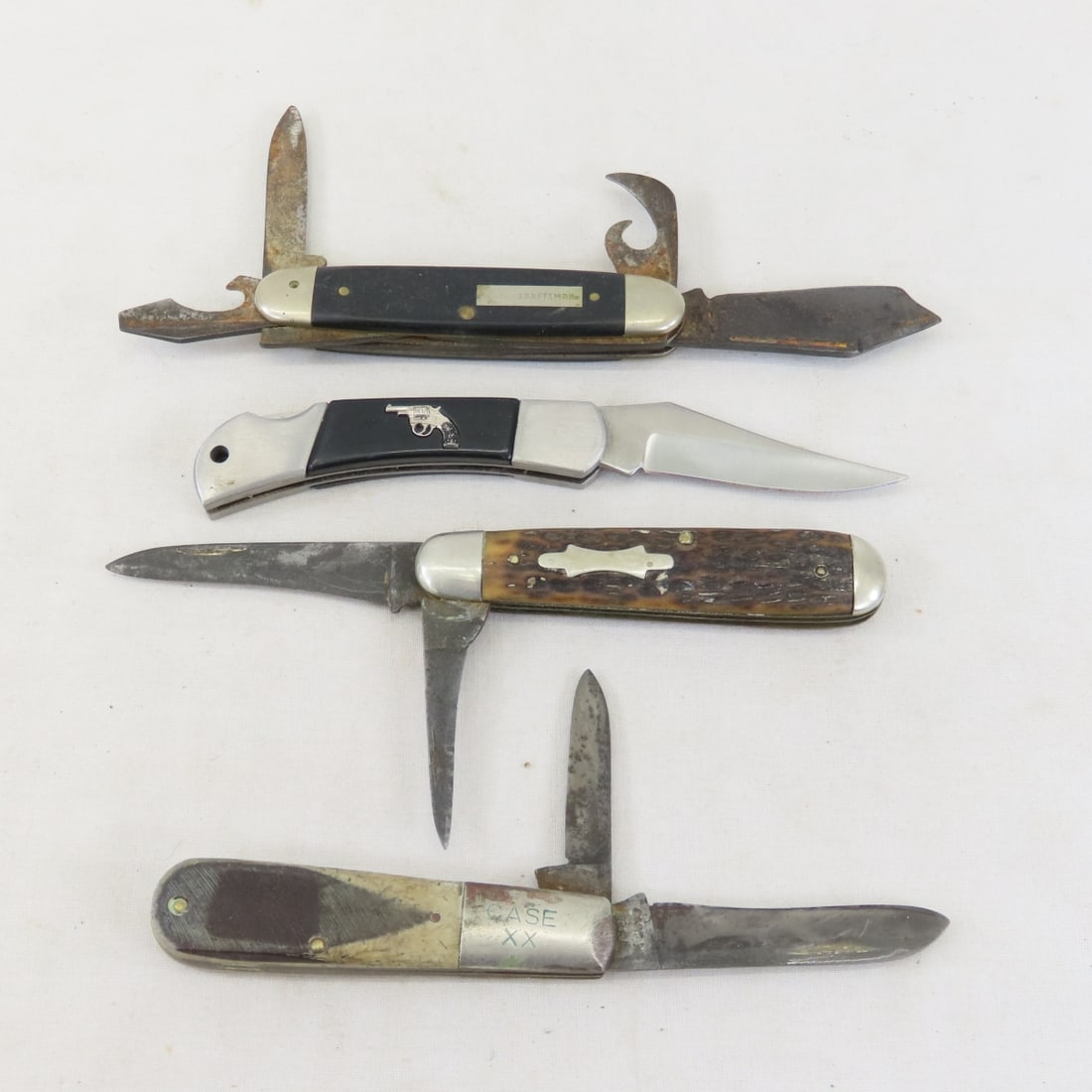4 Vintage Folding Pocket Knives, Case, Craftsman (1 of 16)