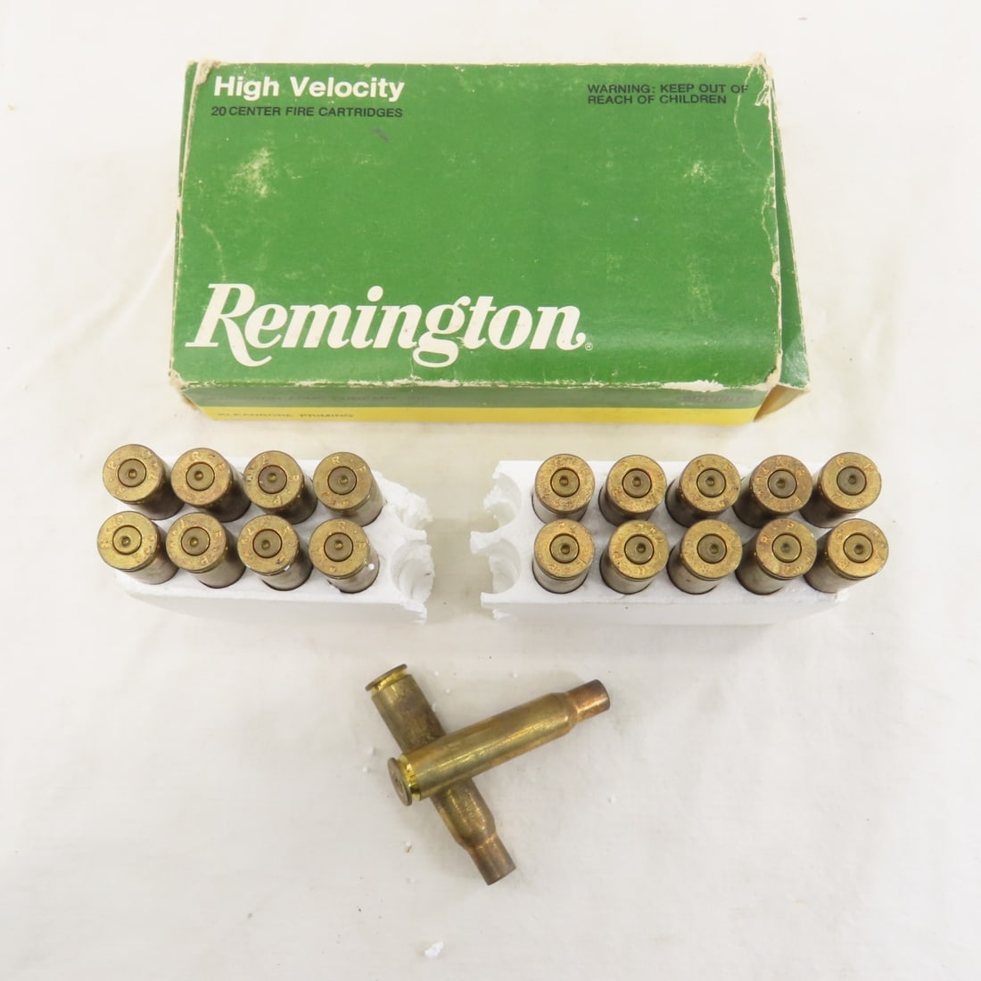 12 lbs 7mm Brass Casings & 25 Rounds Ammunition - 14