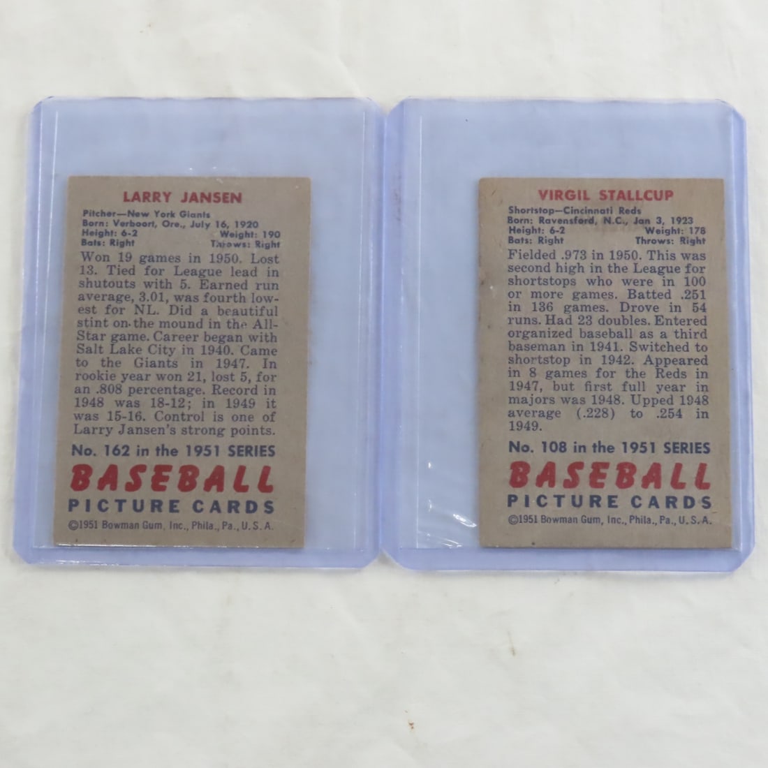 10 Sharp 1951 Bowman Baseball Cards - 7