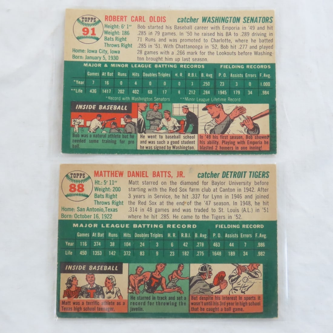 10 Sharp 1954 Topps Baseball Cards - 11