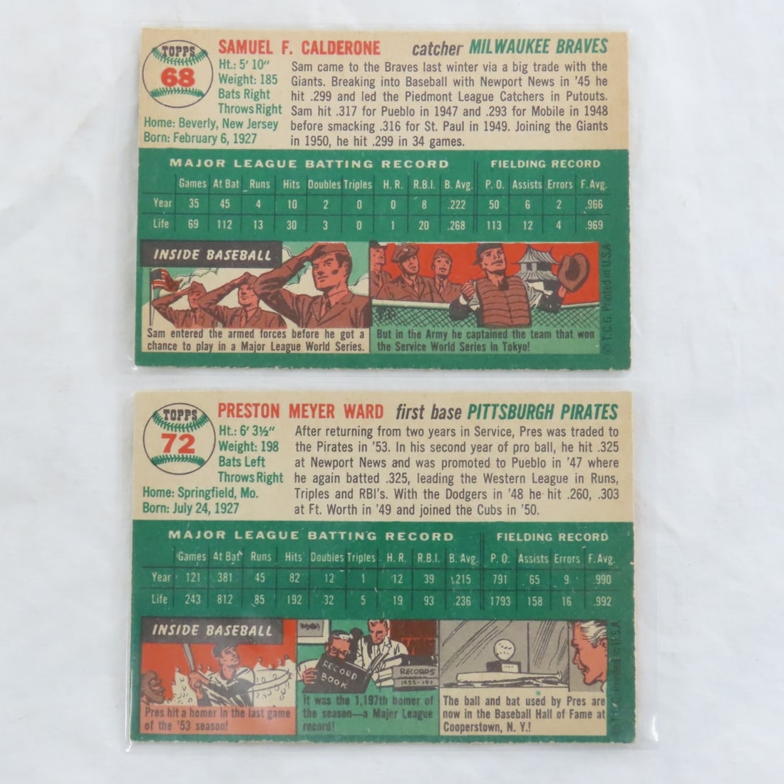 10 Sharp 1954 Topps Baseball Cards - 5