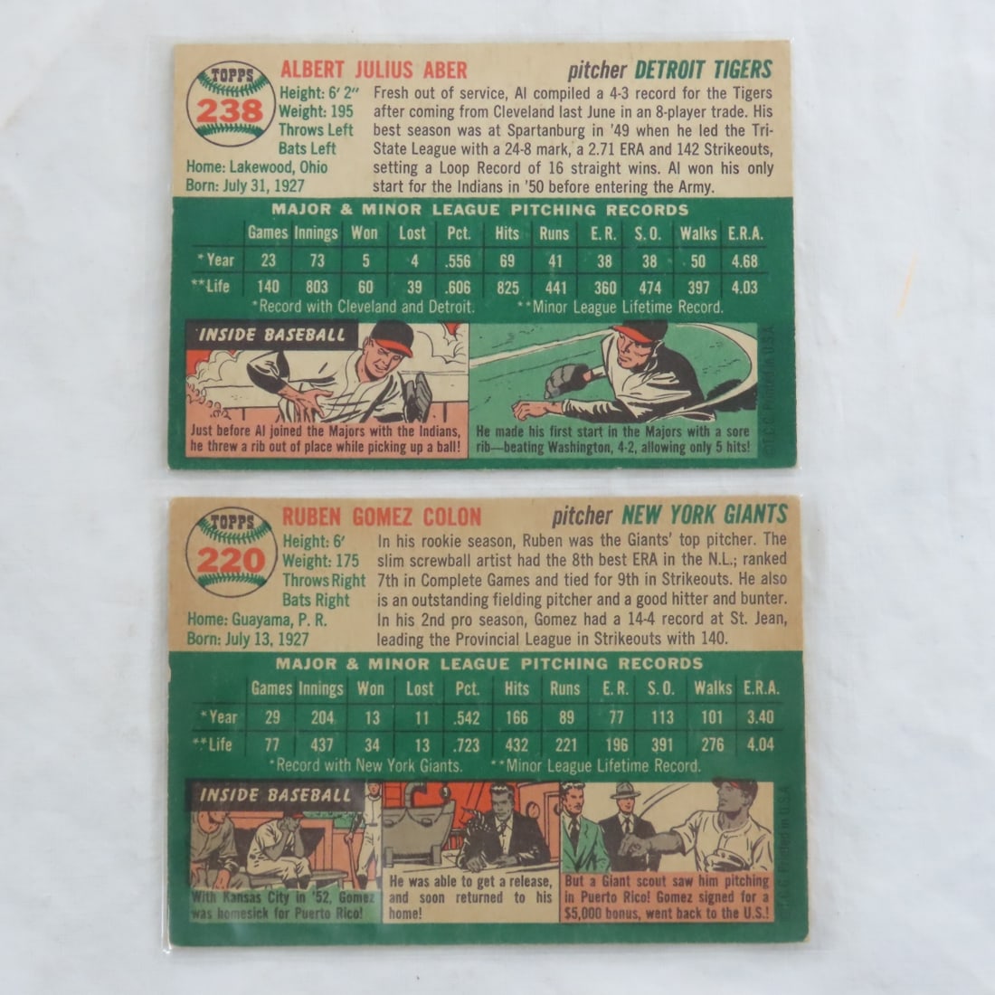 10 Sharp 1954 Topps Baseball Cards - 9