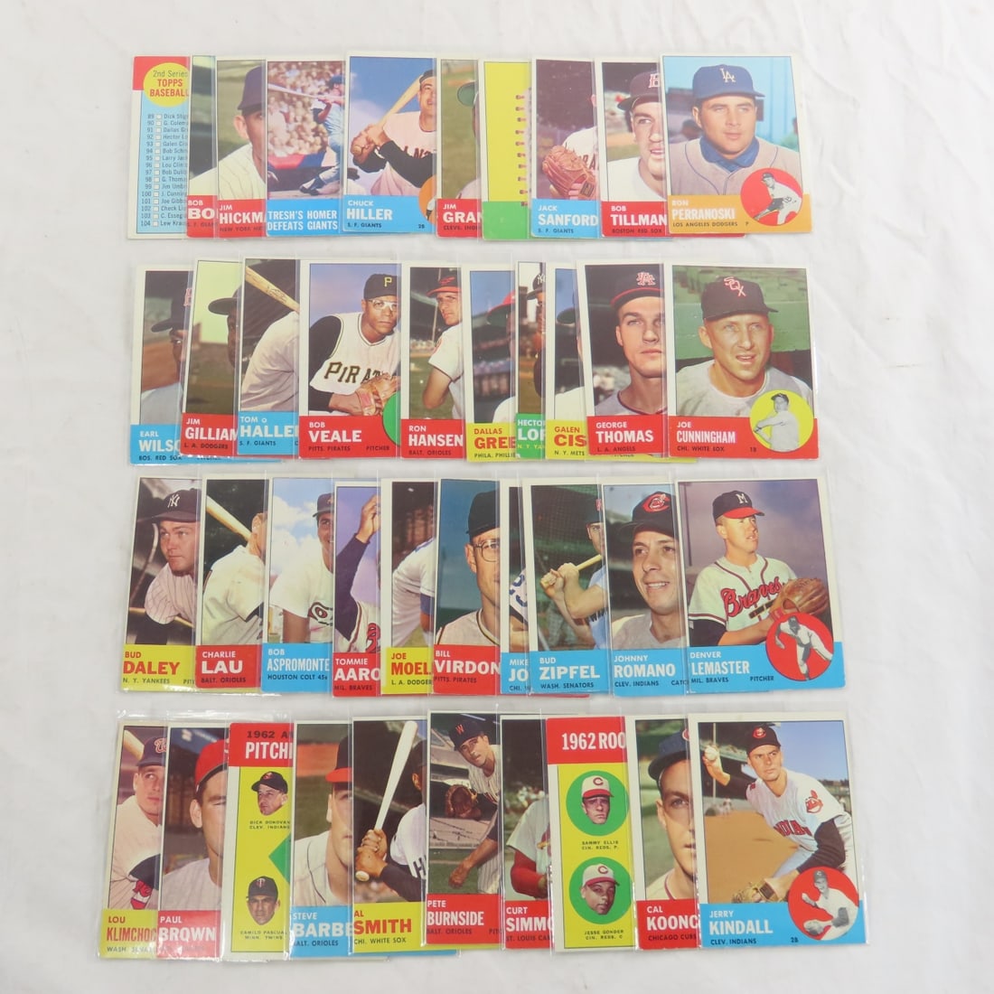 40 Crease Free 1963 Topps Baseball Cards (1 of 19)