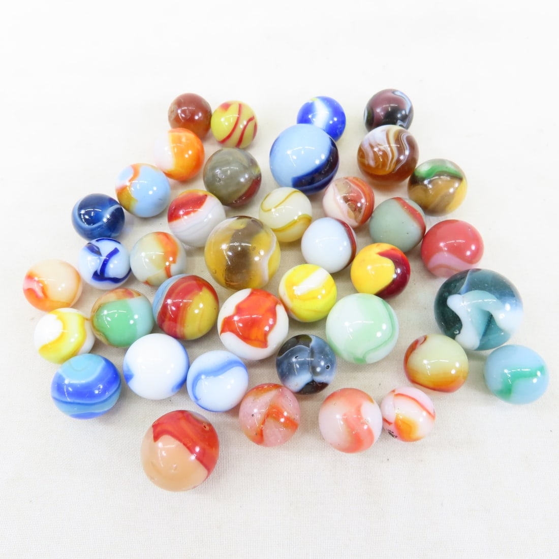 35+ Vintage Peltier & Other Glass Marbles - 5