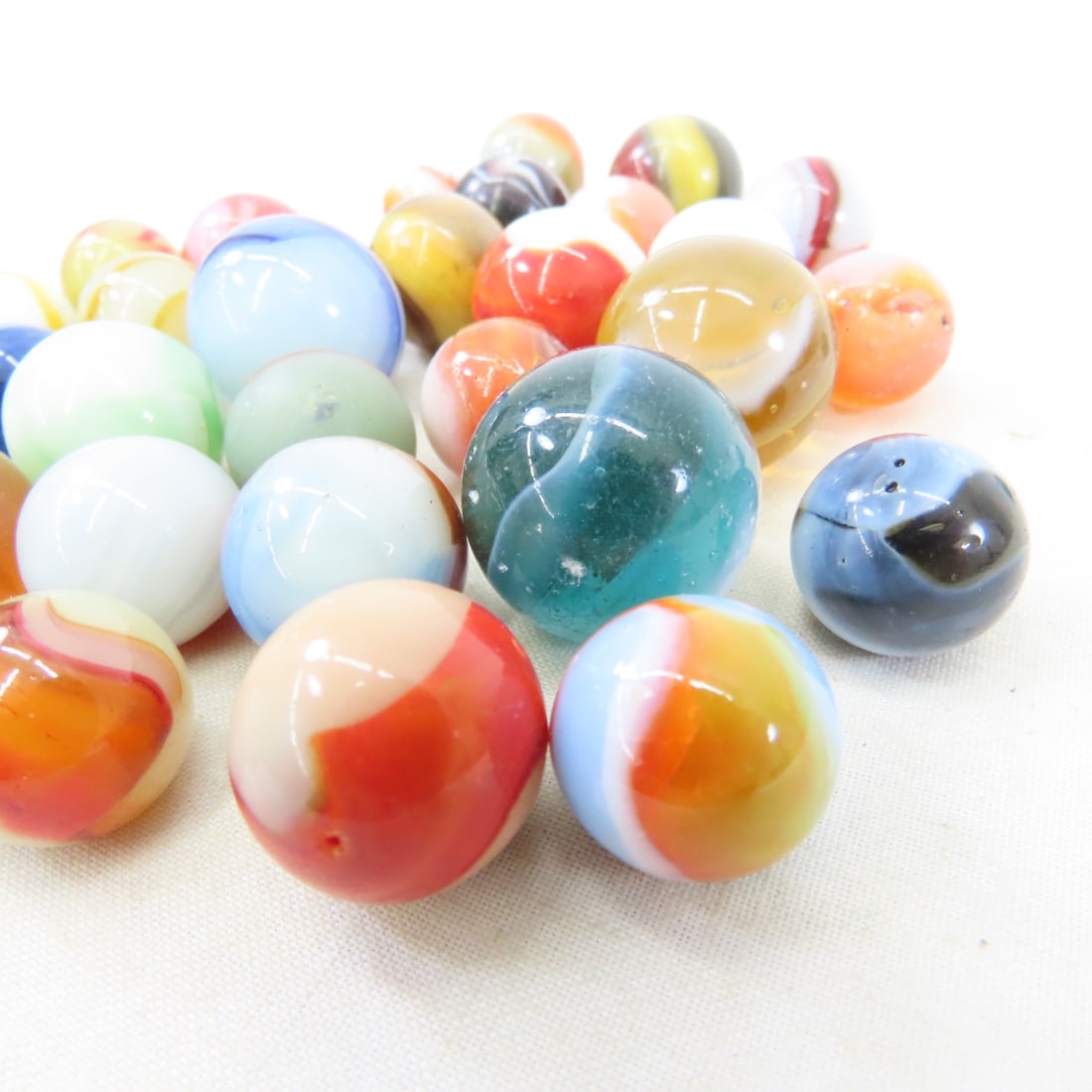 35+ Vintage Peltier & Other Glass Marbles - 8