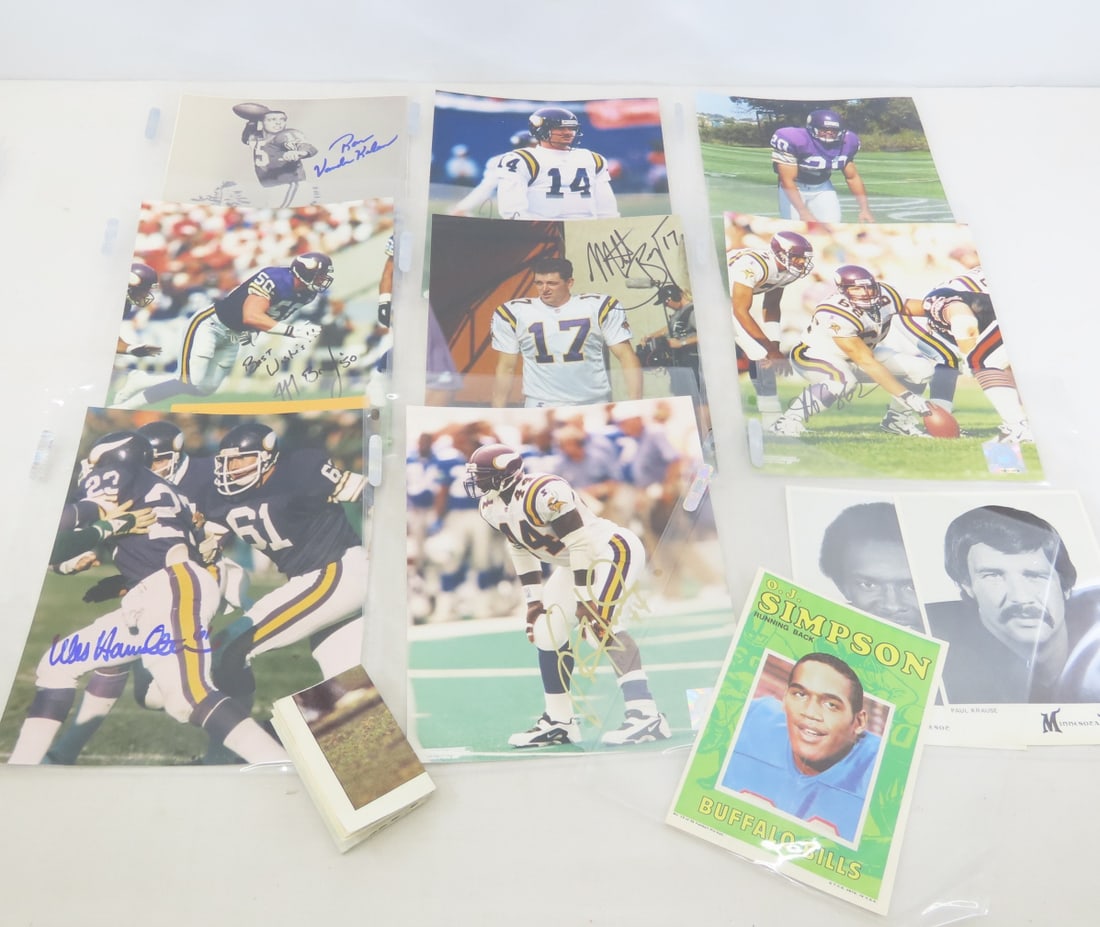 Autographed MN Vikings Photos and More: Autographed MN Vikings Photos and More - signed photos: #44 Leroy Hoard, #61 Wes Hamilton, #62 Jeff Christy, #17 Mitch Berger, #50 Jeff Brady, #20 Robert Smith, #14 Brad Johnson, #30 Bill Brown,