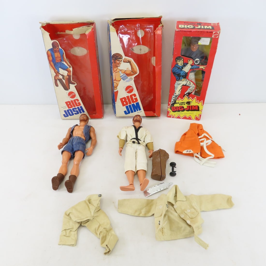 Big Jim & Big Josh action figures with boxes: Big Jim & Big Josh action figures with boxes - 2 rough boxes & 1 in good shape. extra clothes. Lot Size 12x8x8" 4 LBPhotos are part of description, please ask questions and read terms & conditions