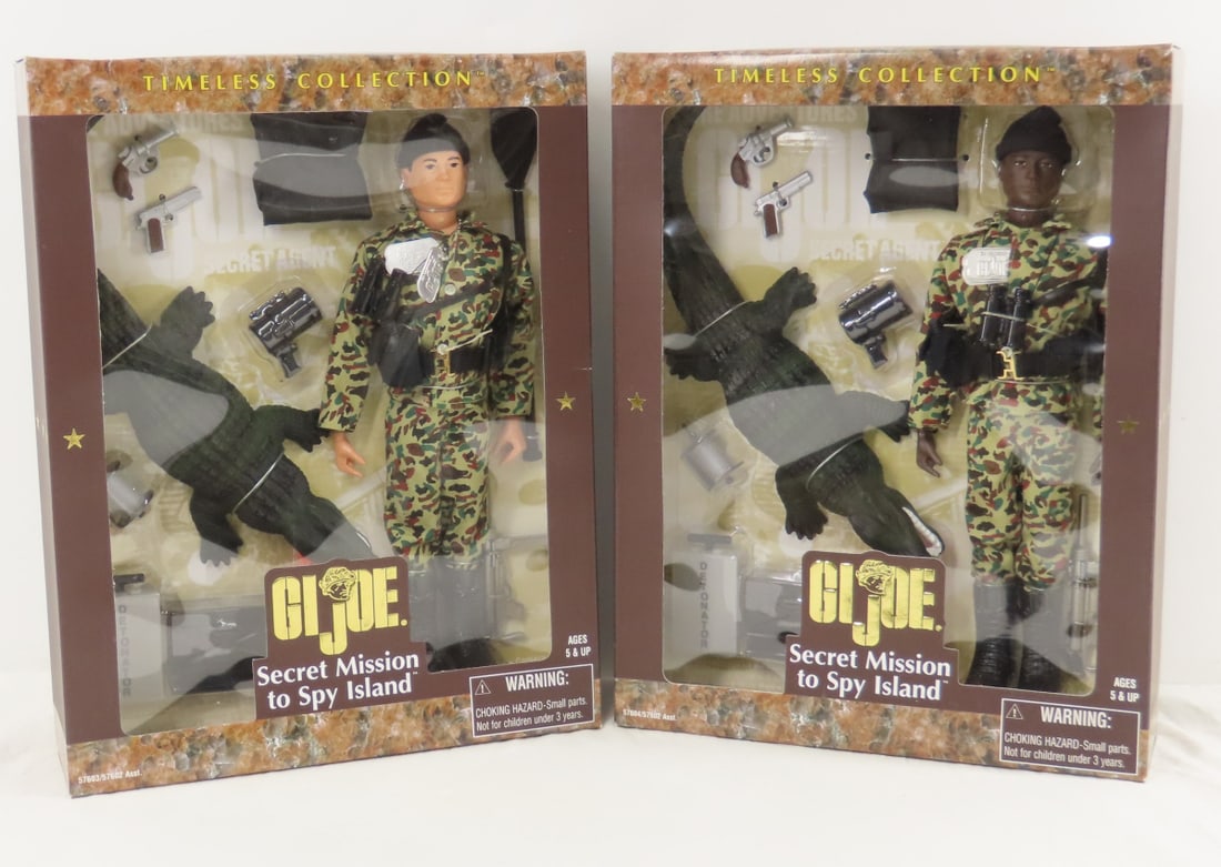 GI Joe Timeless Coll. Secret Mission To Spy Island: GI Joe Timeless Coll. Secret Mission To Spy Island - Both Black and White Soldier Variant NIB. Lot Size 14x12x8" 4 LBPhotos are part of description, please ask questions and read terms & conditions