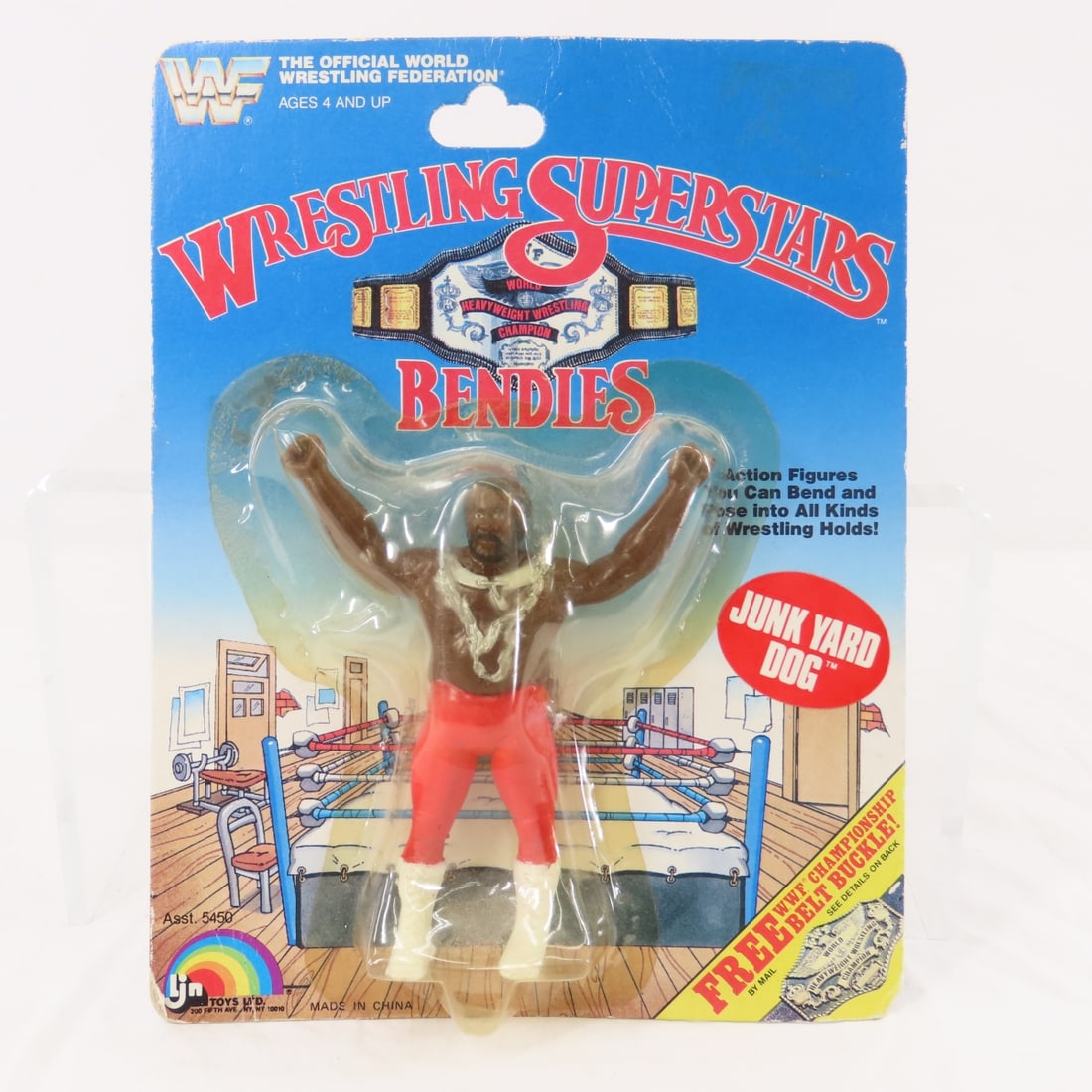 WWF LJN Wrestling Superstars Bendies Junk Yard Dog: WWF LJN Wrestling Superstars Bendies Junk Yard Dog - on original card. Lot Size 9x7x2" 1 LBPhotos are part of description, please ask questions and read terms & conditions before bidding. 