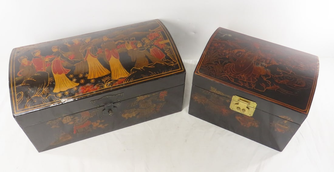 2 Vintage Lacquered Chinese Table Top Chests (1 of 20)