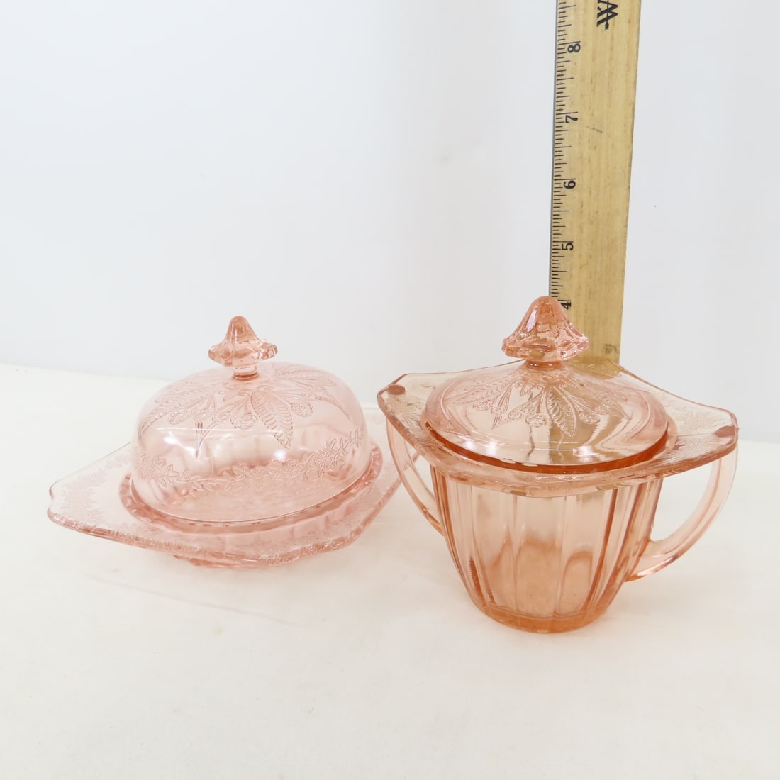 48pc Jeanette "Adam" Pattern Pink Depression Glass - 19