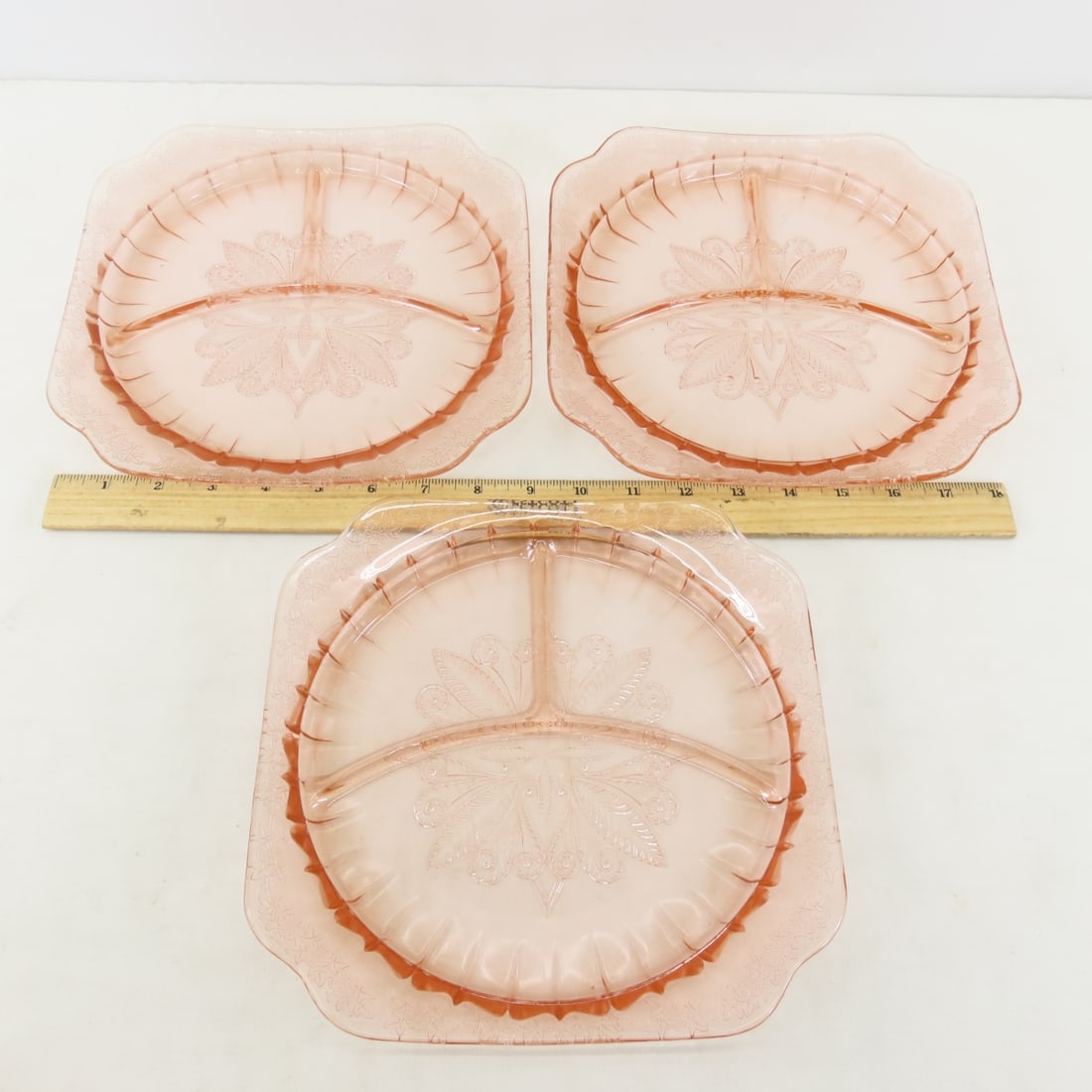 48pc Jeanette "Adam" Pattern Pink Depression Glass - 7