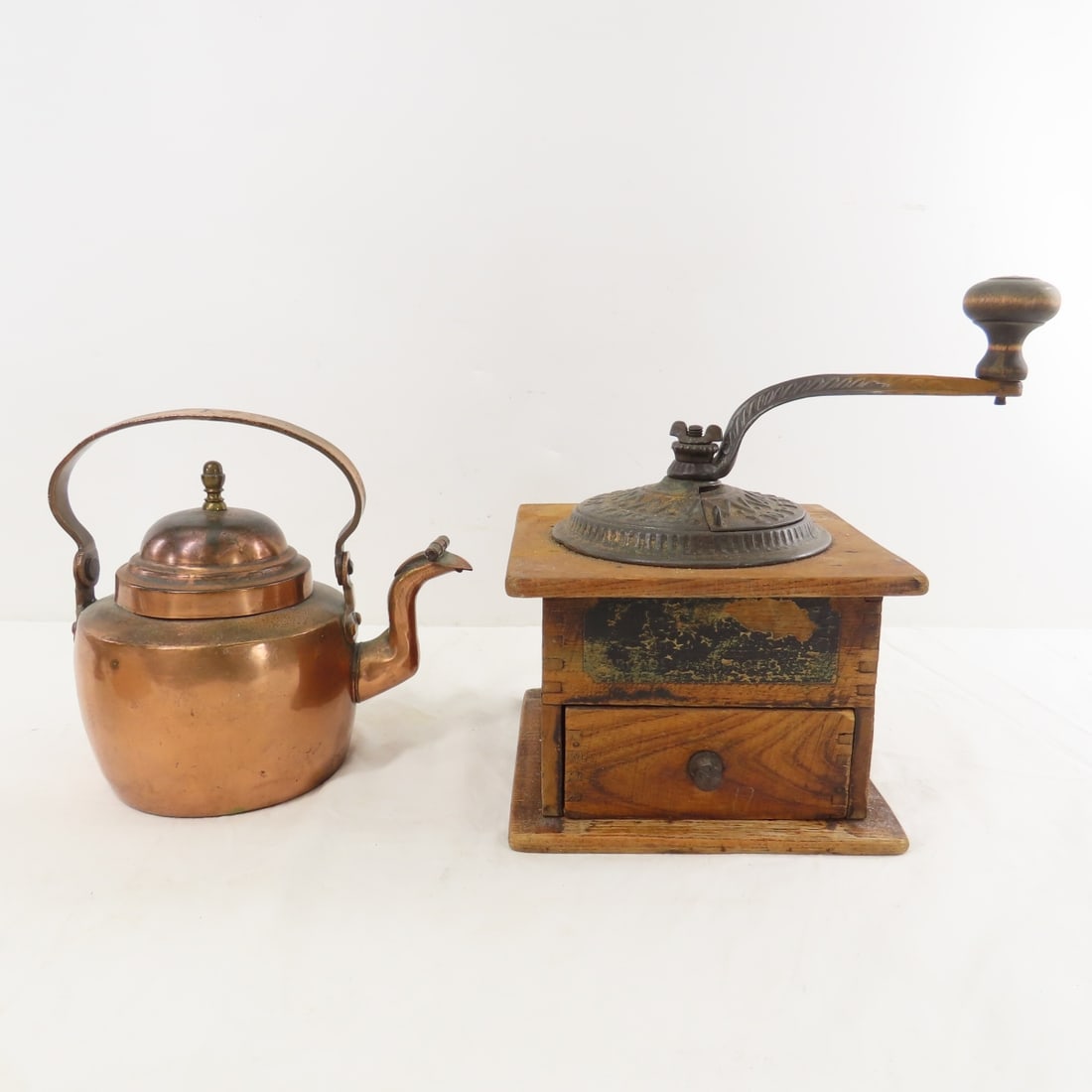 Vintage Coffee & Nut/Spice Grinders, Copper Teapot - 13