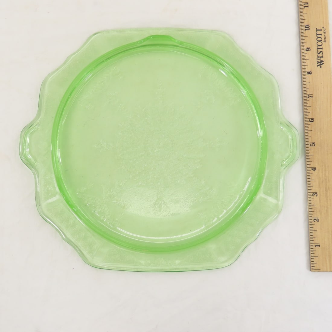 28pc Hocking Green Uranium Glass Princess Pattern - 3