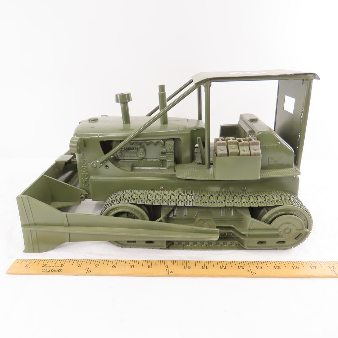 MARX A Power Giant Bulldozer- Custom Army Paint - 2