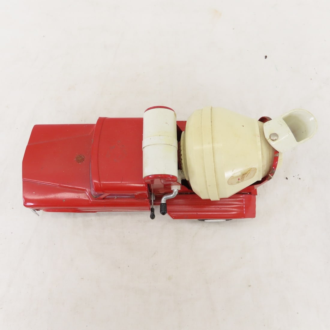 2 1960's Tonka Red Jeep Cement Mixer Trucks - 10