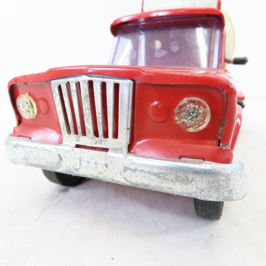 2 1960's Tonka Red Jeep Cement Mixer Trucks - 13