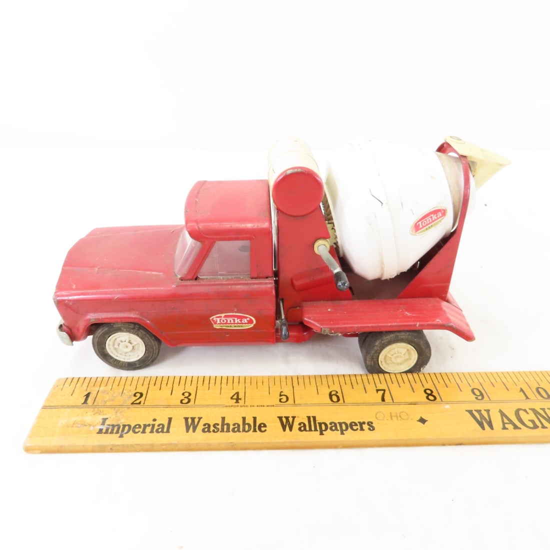 2 1960's Tonka Red Jeep Cement Mixer Trucks - 17