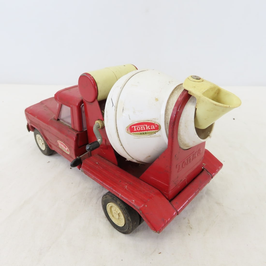 2 1960's Tonka Red Jeep Cement Mixer Trucks - 18