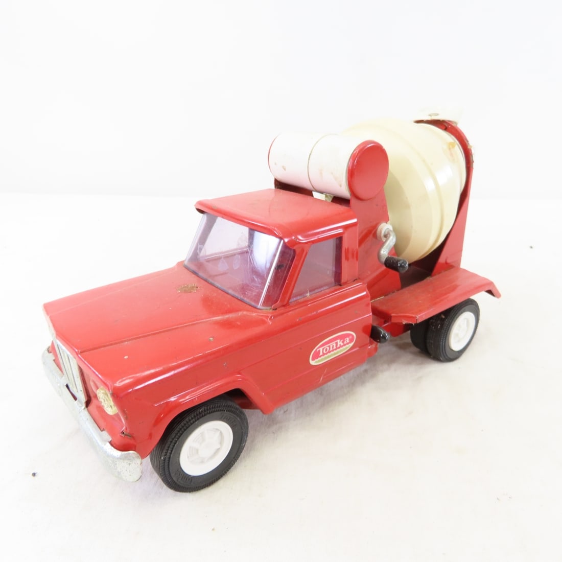 2 1960's Tonka Red Jeep Cement Mixer Trucks - 2