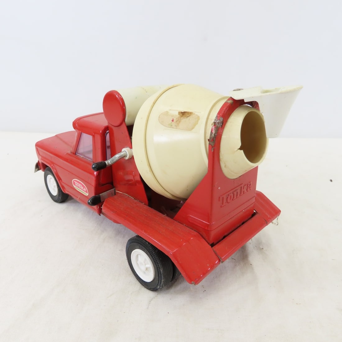 2 1960's Tonka Red Jeep Cement Mixer Trucks - 4