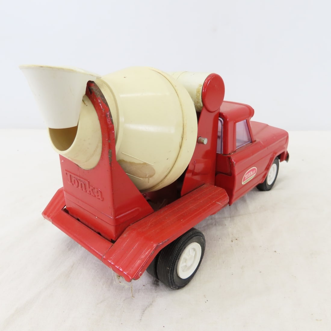 2 1960's Tonka Red Jeep Cement Mixer Trucks - 6