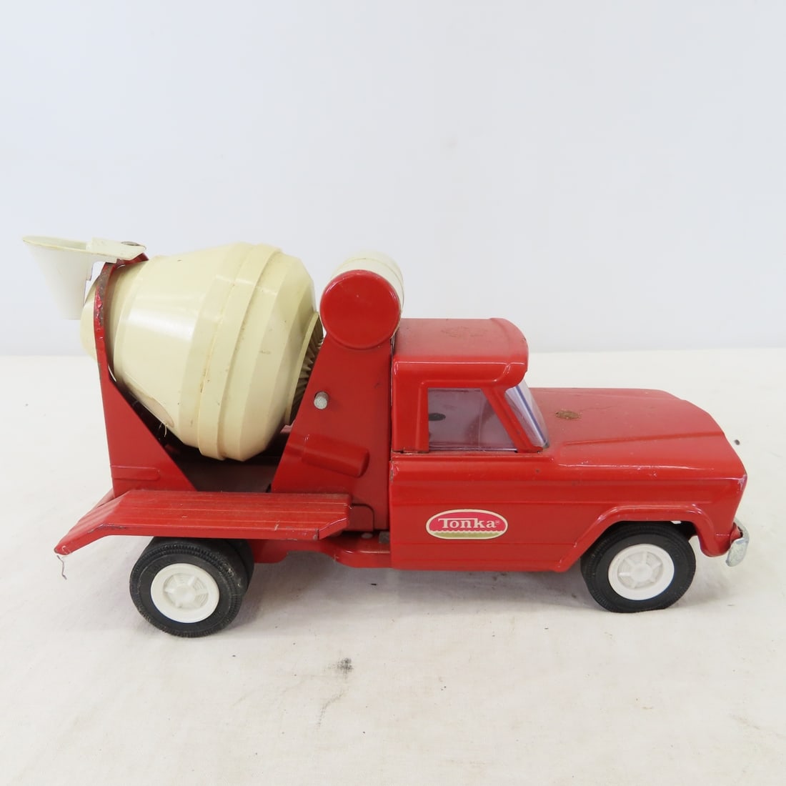 2 1960's Tonka Red Jeep Cement Mixer Trucks - 7