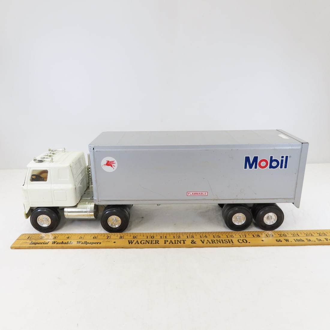 Vintage ERTL Steel Truck & Mobil Oil Trailer - 2