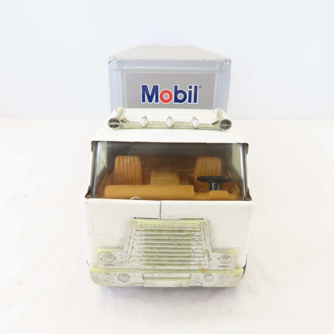 Vintage ERTL Steel Truck & Mobil Oil Trailer - 8