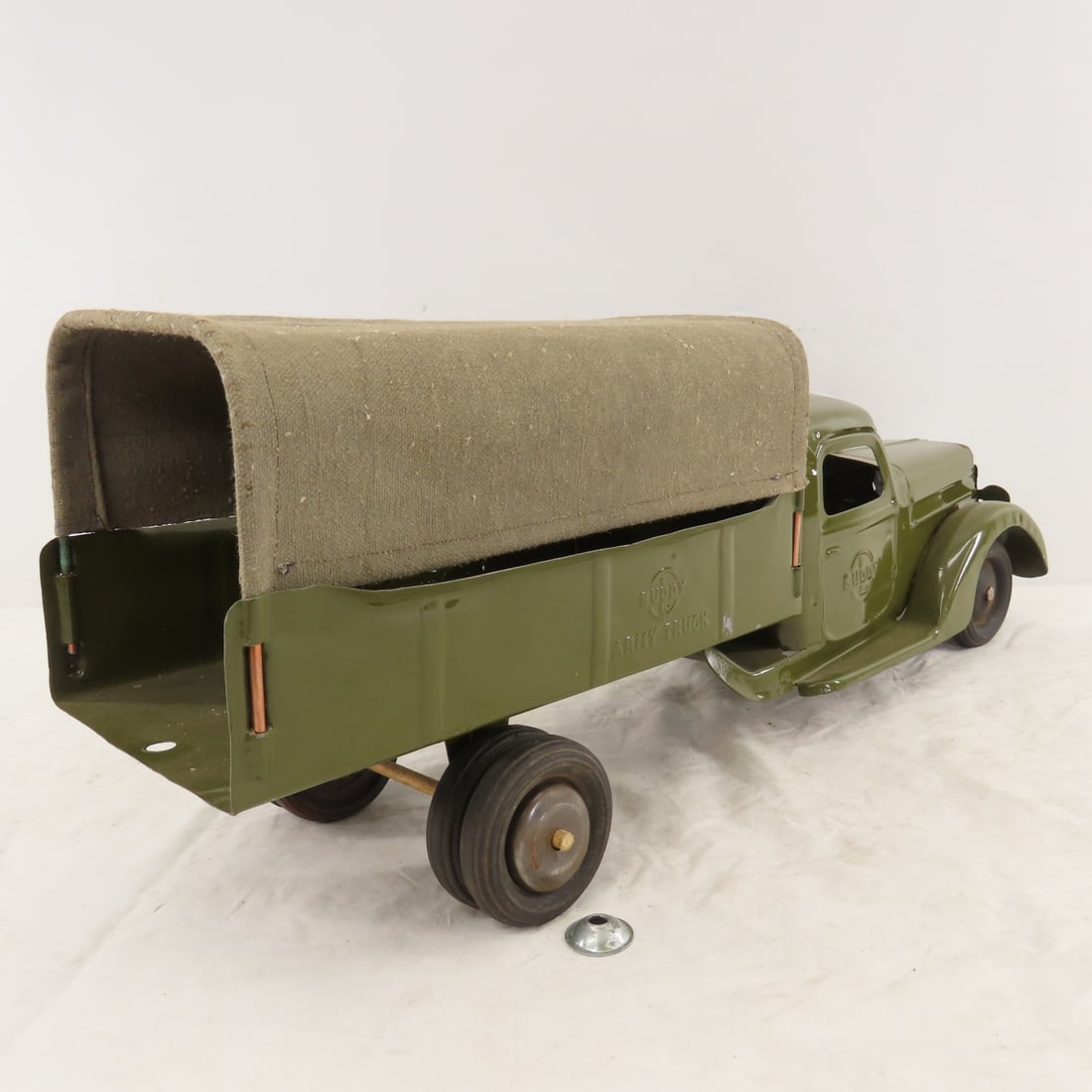 Vintage Pressed Steel Buddy L Army Truck Restored - 5