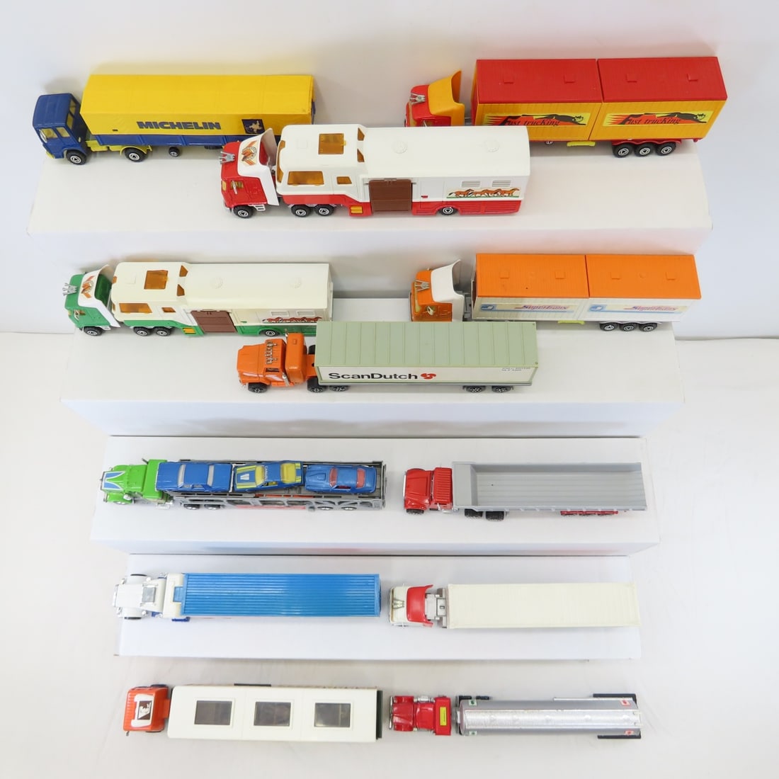 12 Vintage Diecast Semi Trucks - most are 1:60 - 2