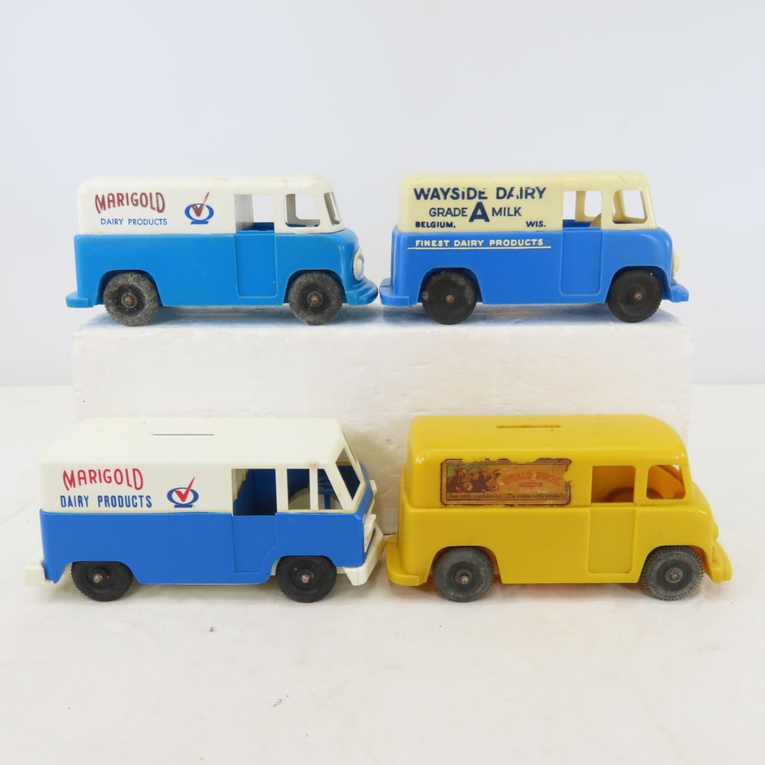 4 Vintage Plastic Dairy Delivery Van Banks - 2